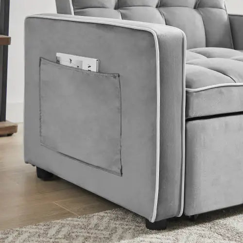 3-in-1 Sofa Bed, Chair, Fold-out Sofa Bed, Adjustable Backrest Into Sofa, Chaise Longue, Single Bed, Modern Chair Bed For Adults, Bed, Grey